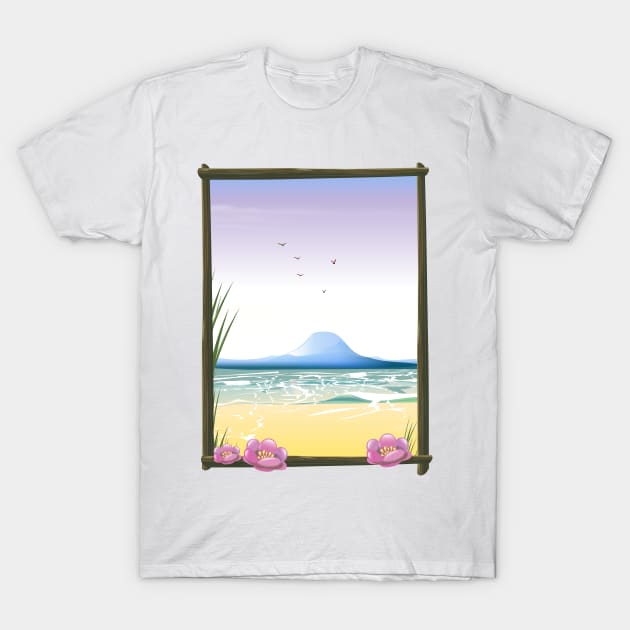 Tropical beach T-Shirt by nickemporium1